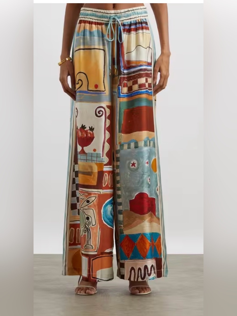 ALÉMAIS Michelle Silk Wide-Leg Printed Pant - Picture 3 of 7